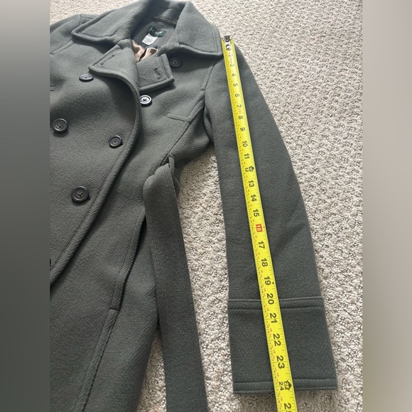 J. Crew Tailored Double Breasted Women Wool Coat in Green / Grey Color Size 4 - Picture 14 of 15